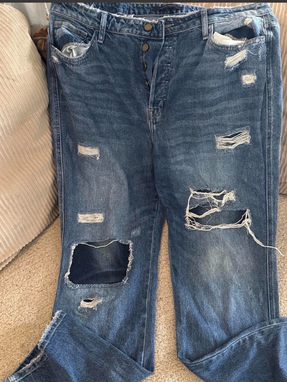Flying Monkey Distressed Women’s Blue Denim Jeans